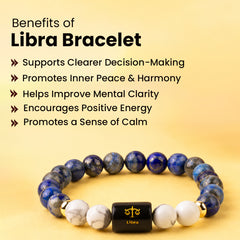 Libra (तुला राशि) Zodiac Lapis Lazuli & Howlite Bracelet
