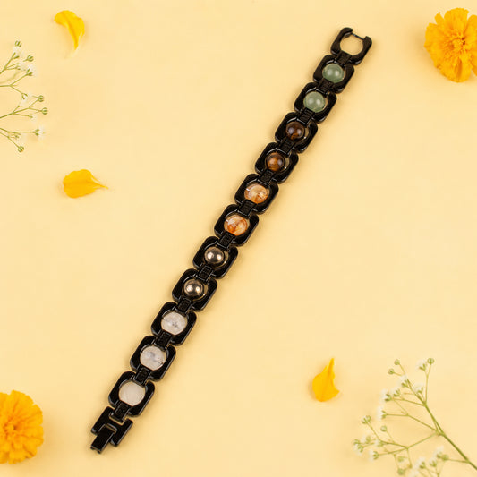 Metal Dhan Yog Bracelet - Black