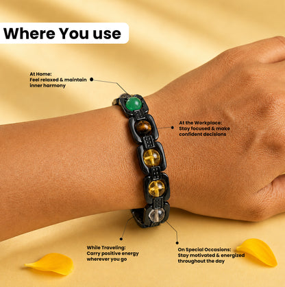 Metal Dhan Yog Bracelet - Black