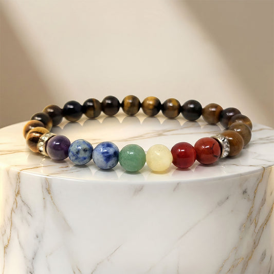 Seven Chakra Tiger Eye Bracelet