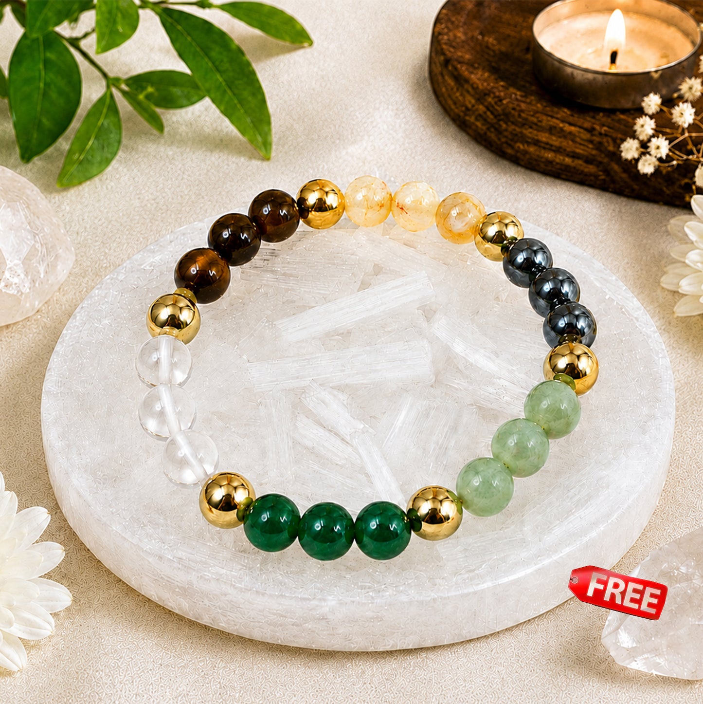 Dhan Yog Bracelet with FREE Raw Selenite Plate