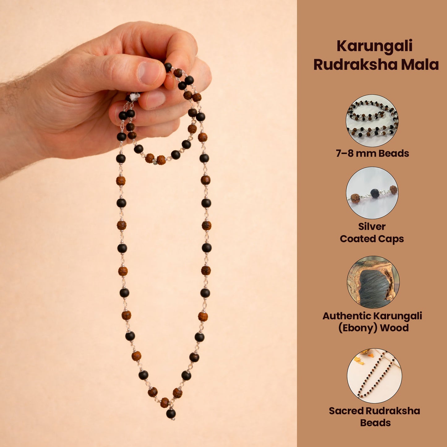 Karungali Rudraksha Mala