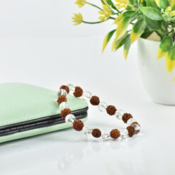 Crystal Quartz With Rudraksha Bracelet