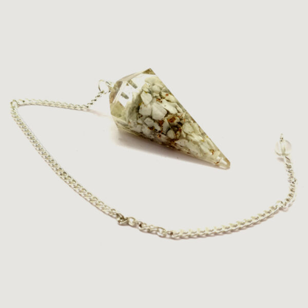 Orgonite White Agate Pendulum