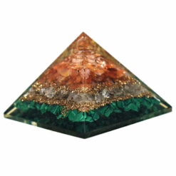 Red Carnelian Crystal Quartz Malachite Orgone Pyramid