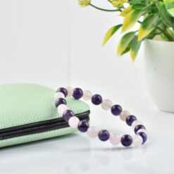 Rose Quartz Amethyst Combo Bracelet