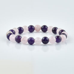 Rose Quartz Amethyst Combo Bracelet