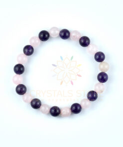Rose Quartz Amethyst Combo Bracelet