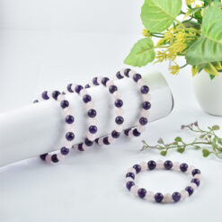 Rose Quartz Amethyst Combo Bracelet