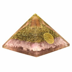Rose Quartz Flower of Life Orgone Pyramid
