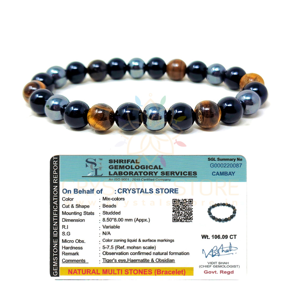 Buy MADHAV CRYSTAL 6Mm Evil Eye Luck Charm Bead Triple Protection Double  Layer Bracelet Reiki Healing Stone Bracelet Meditation Yoga Bracelet at  Amazon.in