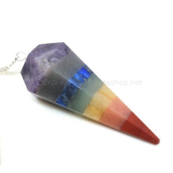 Seven Chakra Faceted Pendulum