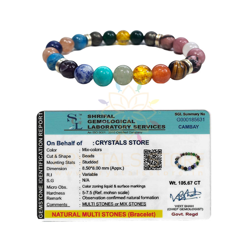 15 Lava beads with 7 chakra bracelet - VD Importers Inc.