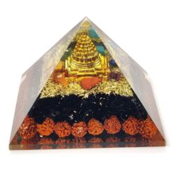 Black Tourmaline Rudraksha Orgone Pyramid