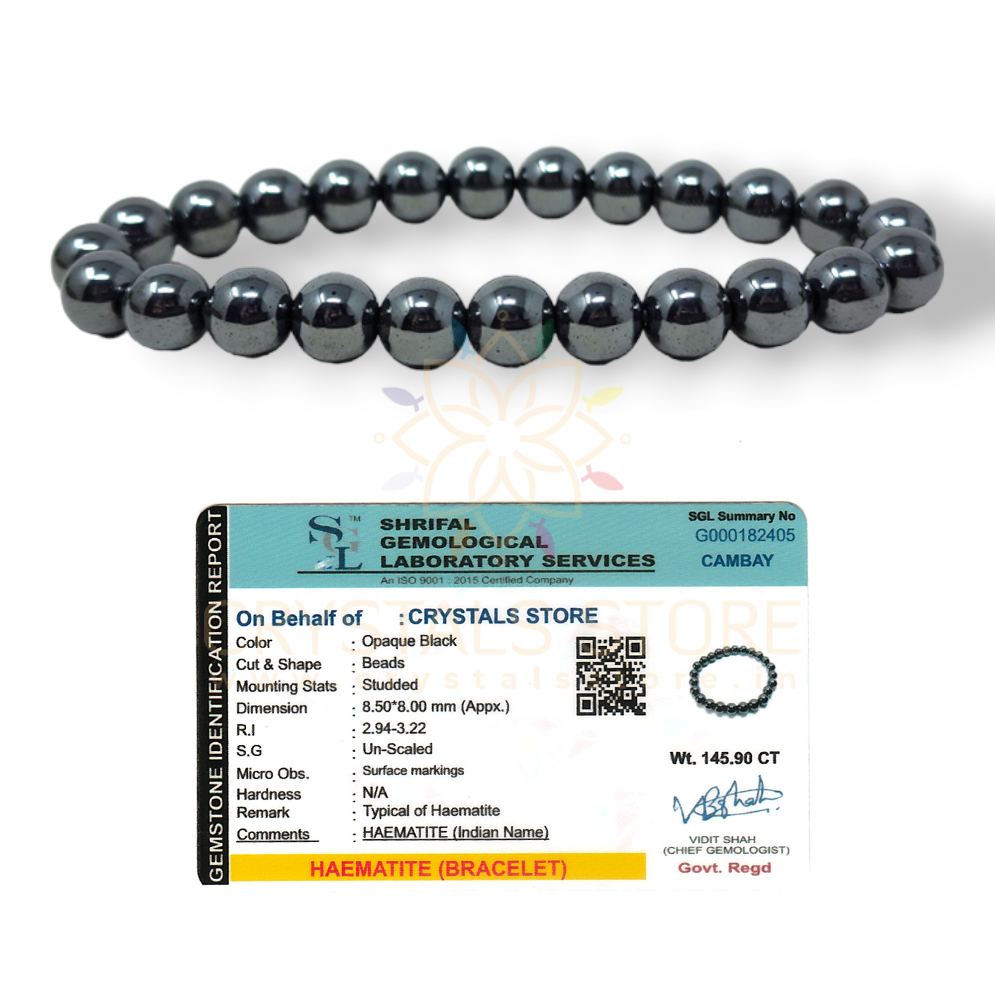 Hematite Bracelet (Grade AAA, 8mm) | Otter Spirit | Natural Gemstones