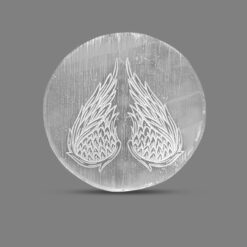 Selenite Angel Wings Engraved Plate