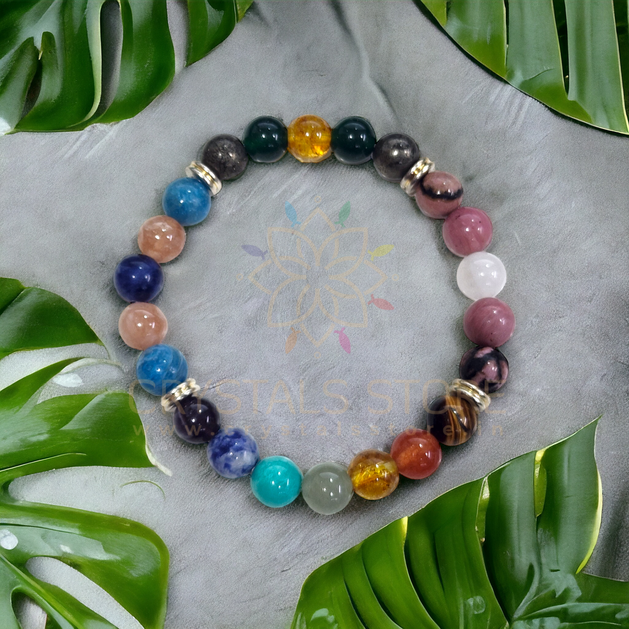 7 Chakra Bracelet 8 Color Healing Beads Lava Natural Reiki Stone Gemstone  Bangle | eBay