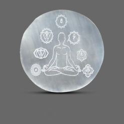 Seven Chakra Engraved Selenite Charging Plate