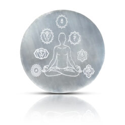 Seven Chakra Engraved Selenite Charging Plate