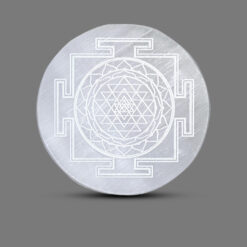 Selenite Shree Yantra Engraved Charging Plate