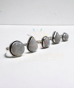 White Moonstone Rings