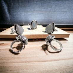 White Moonstone Rings