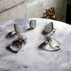 White Moonstone Rings