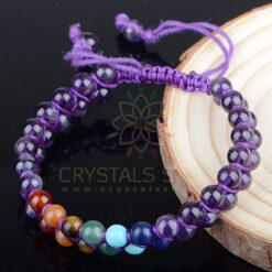 Seven Chakra Amethyst Double Layer Dori Bracelet