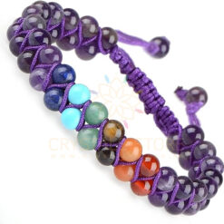 Seven Chakra Amethyst Double Layer Dori Bracelet