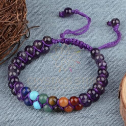 Seven Chakra Amethyst Double Layer Dori Bracelet