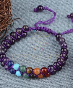 Seven Chakra Amethyst Double Layer Dori Bracelet