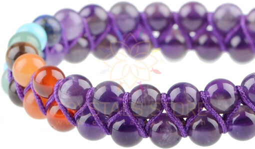 Seven Chakra Amethyst Double Layer Dori Bracelet