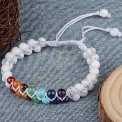 Seven Chakra Howlite Double Layer Dori Bracelet