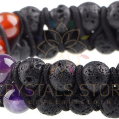 Seven Chakra Lava Double Layer Stone Bracelet