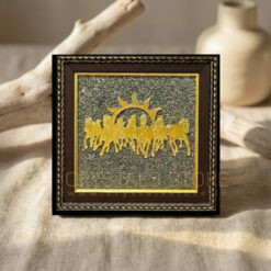 7 Horses on Raw Pyrite Frame