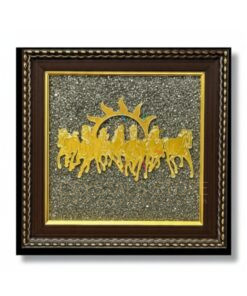 7 Horses On Raw Pyrite Frame