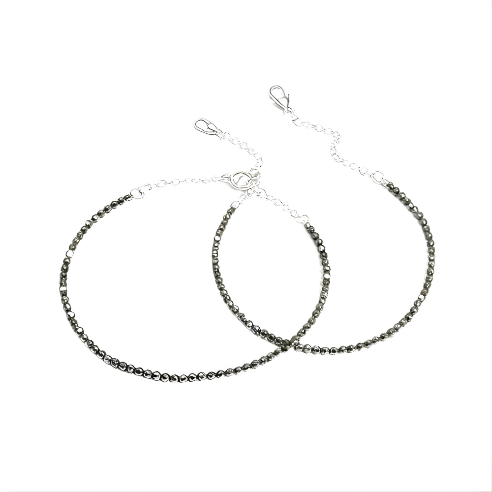 Raw Pyrite Anklet For Women
