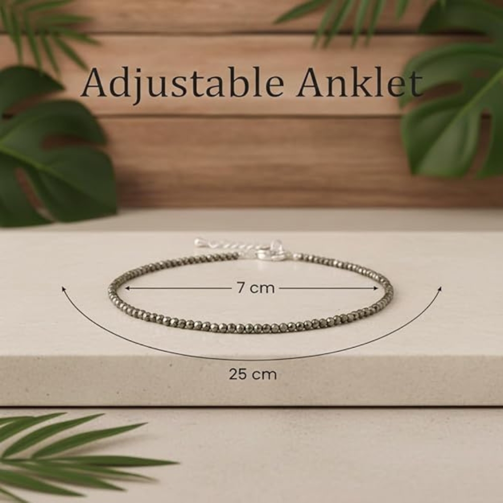Raw Pyrite Anklet For Women