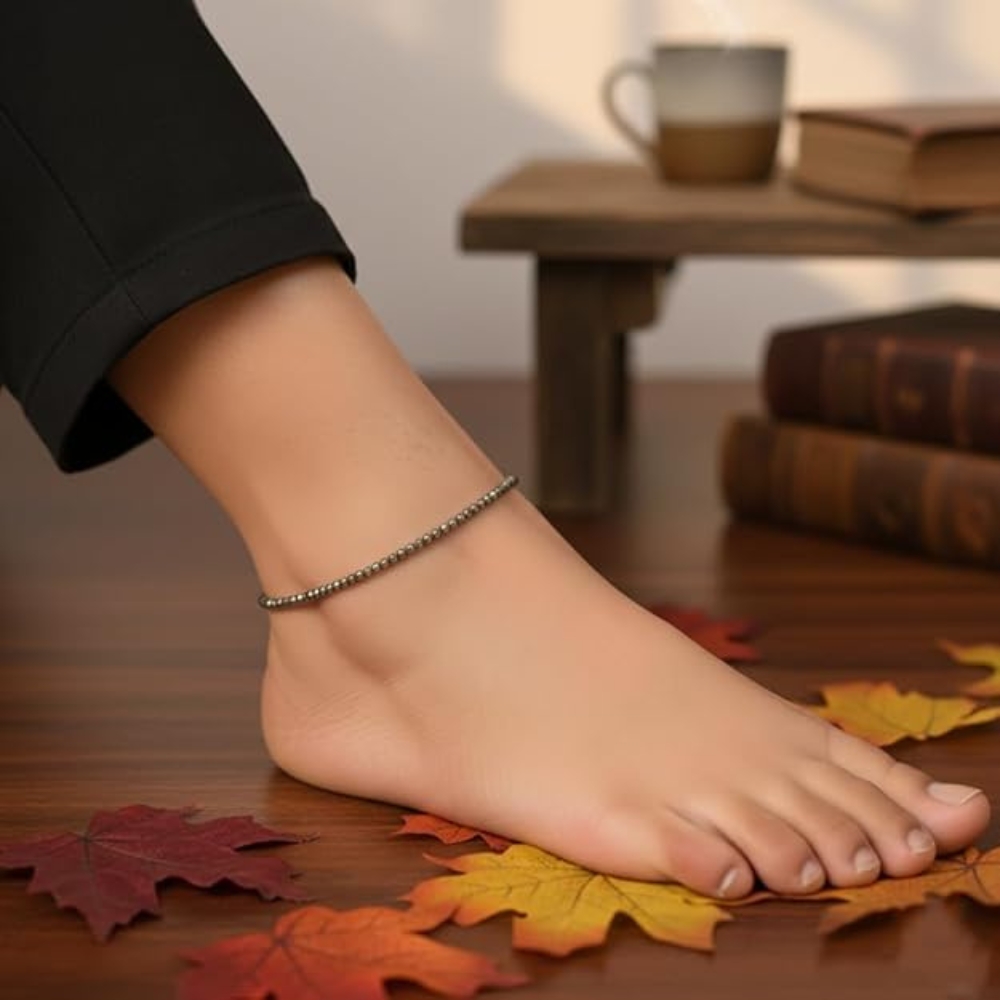 Raw Pyrite Anklet For Women